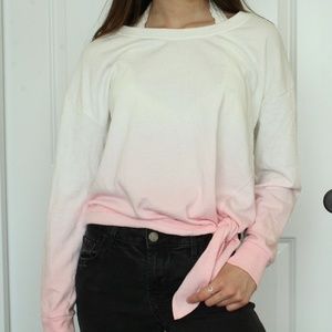 Tied Crop Ombre Sweater